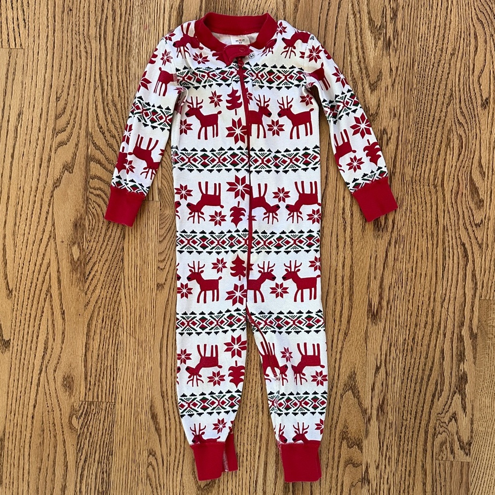 Hanna Andersson Dear Deer Red and White Kids Pajamas